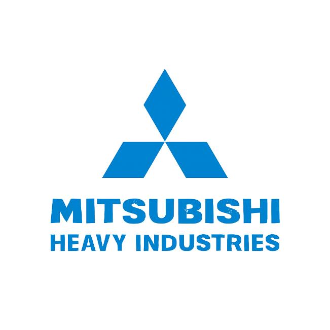 Blauw logo van Mitsubishi Heavy Industries – technologie, engineering en industriële oplossingen